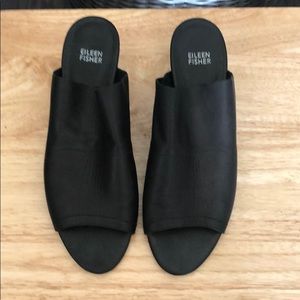 Eileen Fisher Black Slide-In Sandals